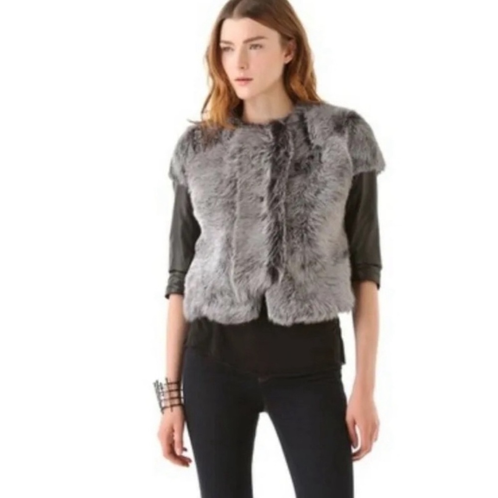 J brand jacket Ailith lamb leather and fur shearling